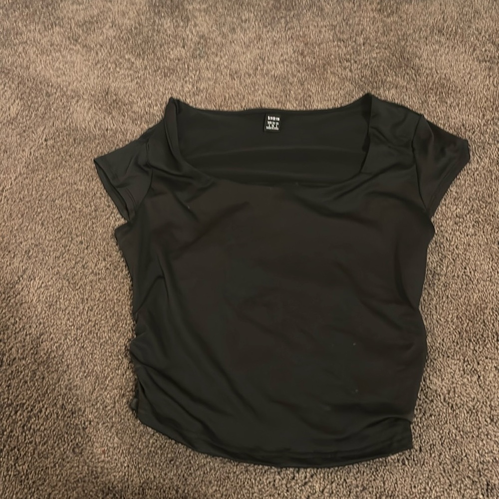 SHEIN top with ruffles on the sides